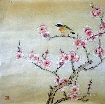 Flores Painting - pájaro en flor de ciruelo